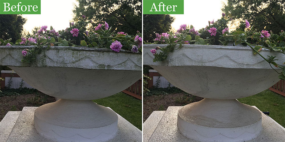 Concrete Planter (We used a brush with the cleaner)